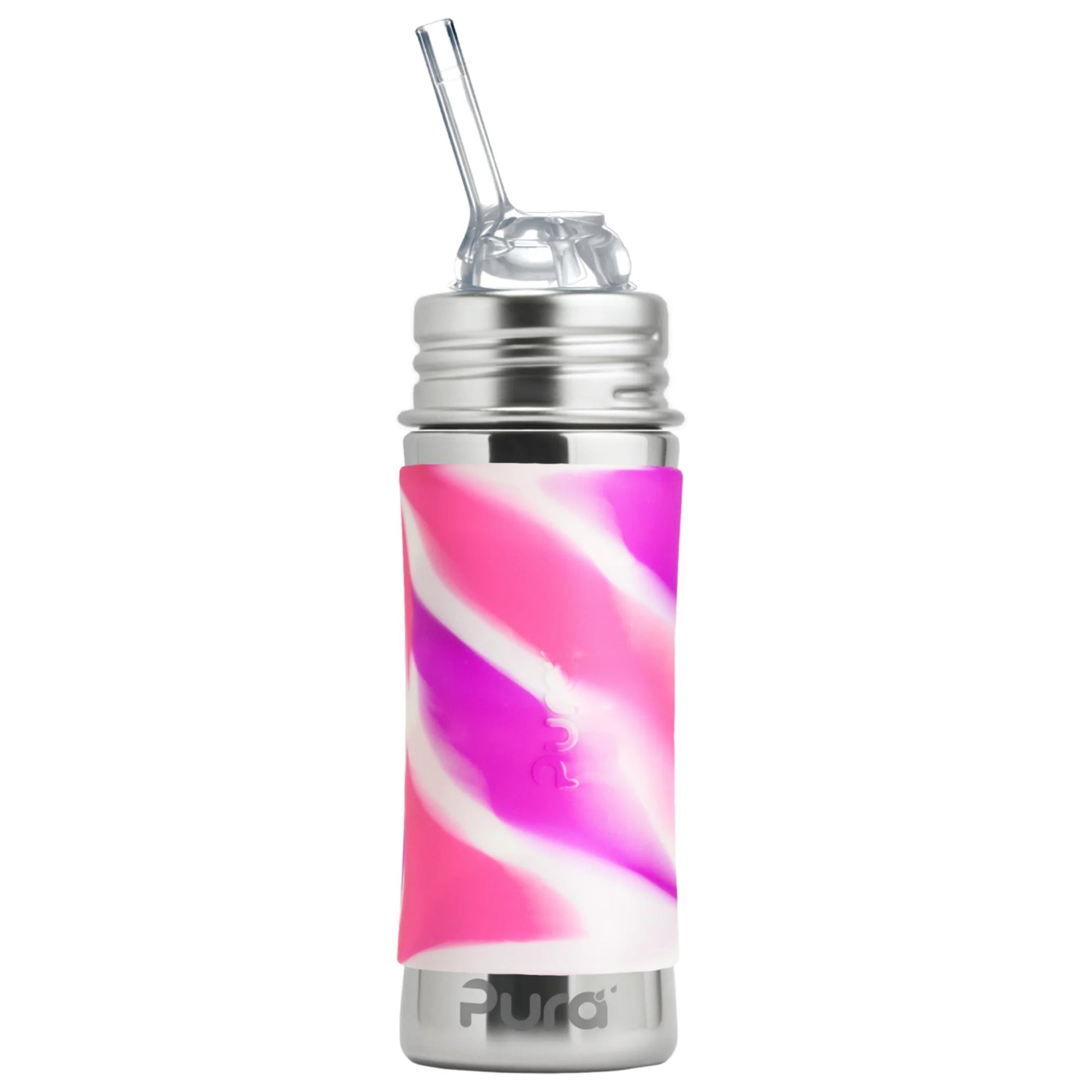 Pura KIDDO sugerørflaske 325 ml - Pink swirl - Lev Logisk