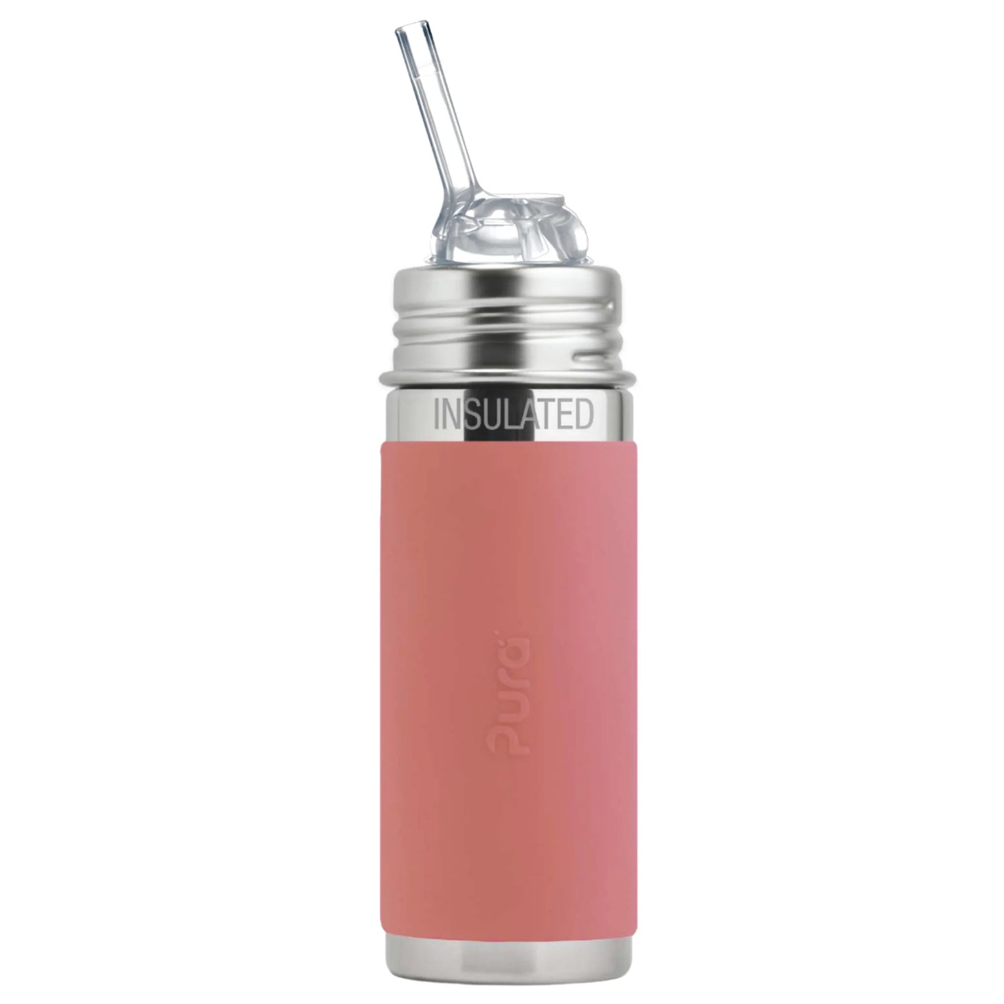 Pura Kiki ISOLERT KIDDO sugerørflaske 260 ml - Rose - Lev Logisk