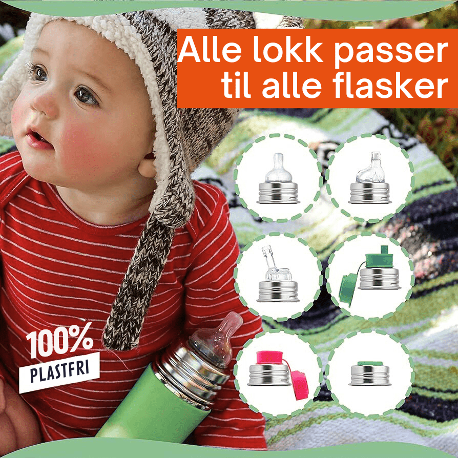 Pura Kiki ISOLERT sugerørflaske 260 ml - Mint - Lev Logisk