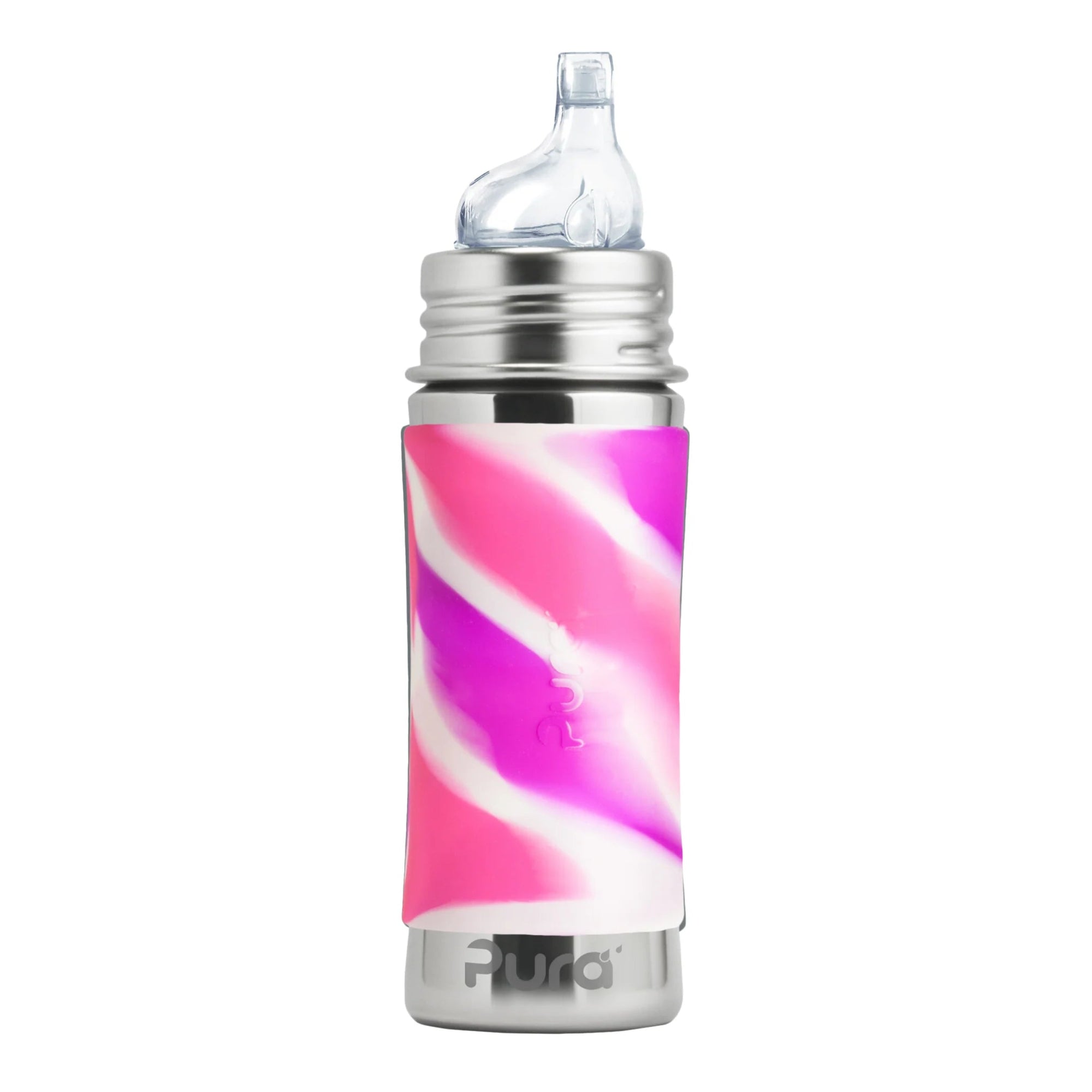 Pura Kiki sippyflaske 325 ml - Pink Swirl - Lev Logisk