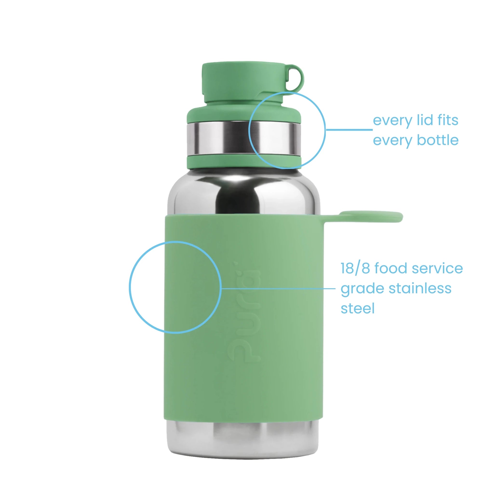 Pura sportsflaske 550 ml -Moss- fra Lev Logisk