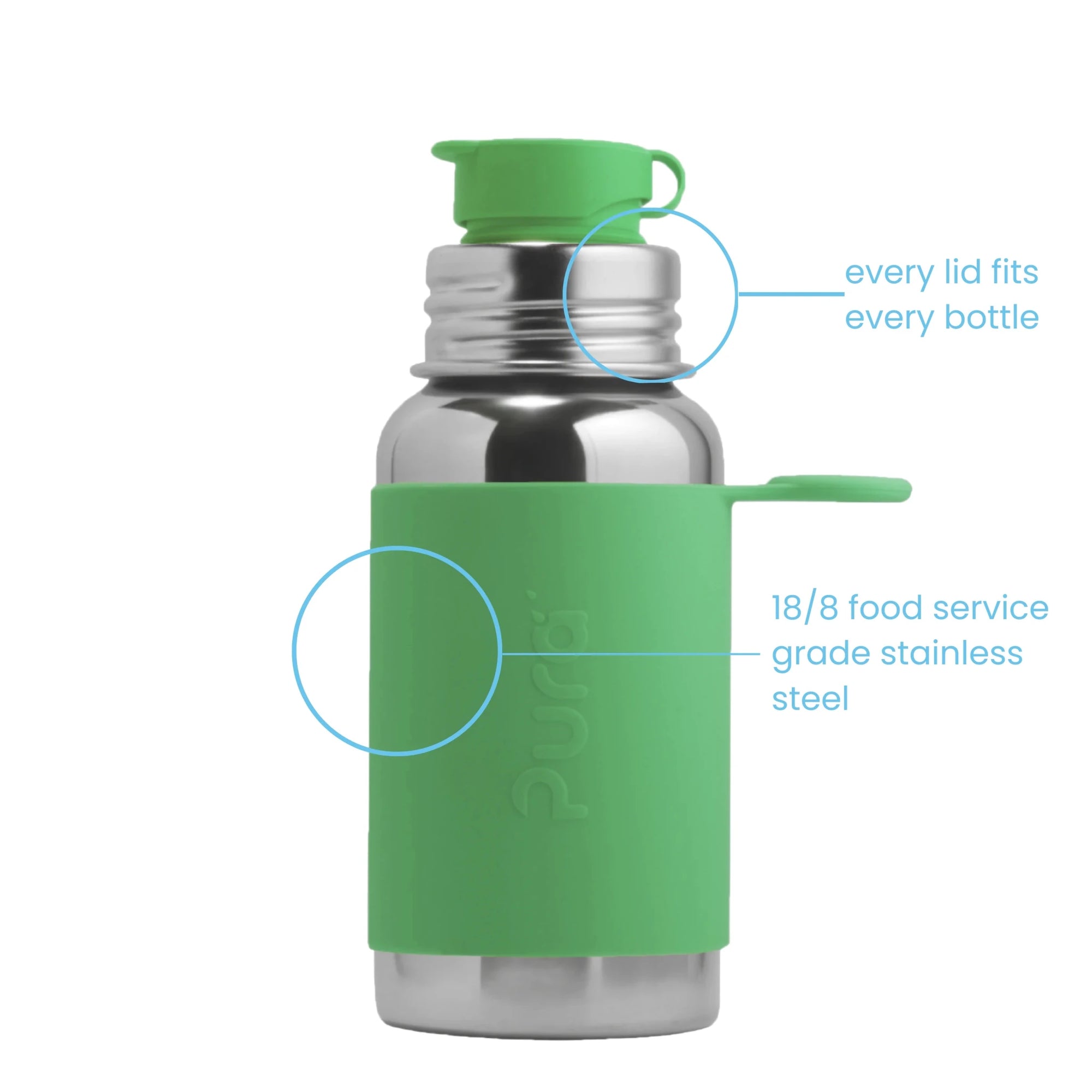 Pura sportsflaske 550 ml -Moss- fra Lev Logisk