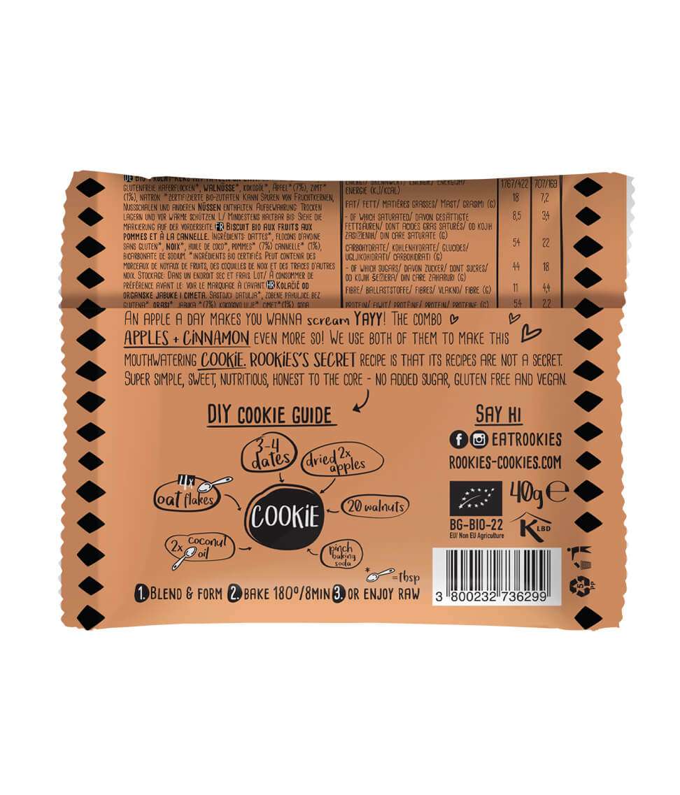 Rookies cookie Apple & Cinnamon fra Lev Logisk
