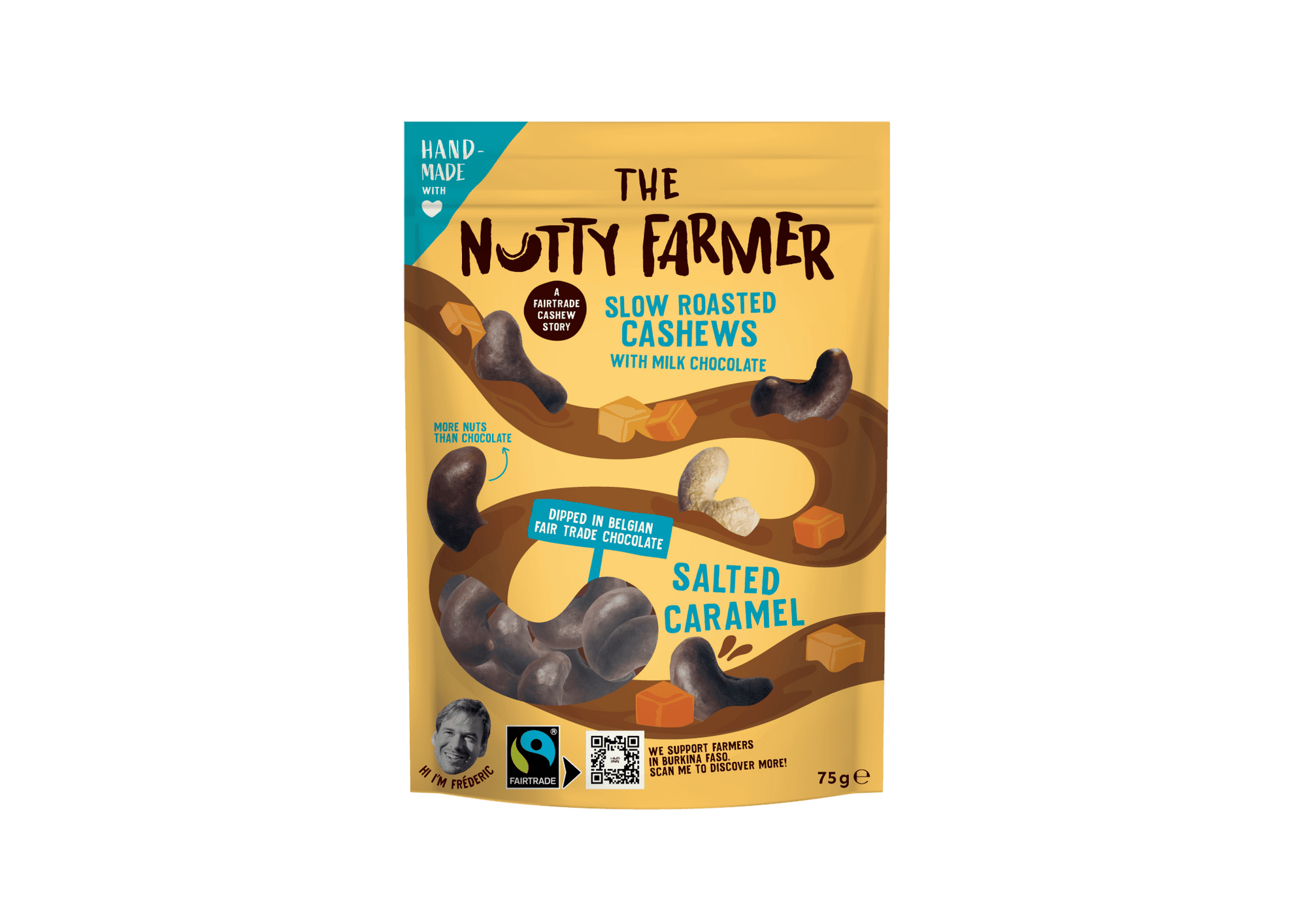 Sakte ristede cashewnøtter m/melkesjokolade og salt karamell - Lev Logisk