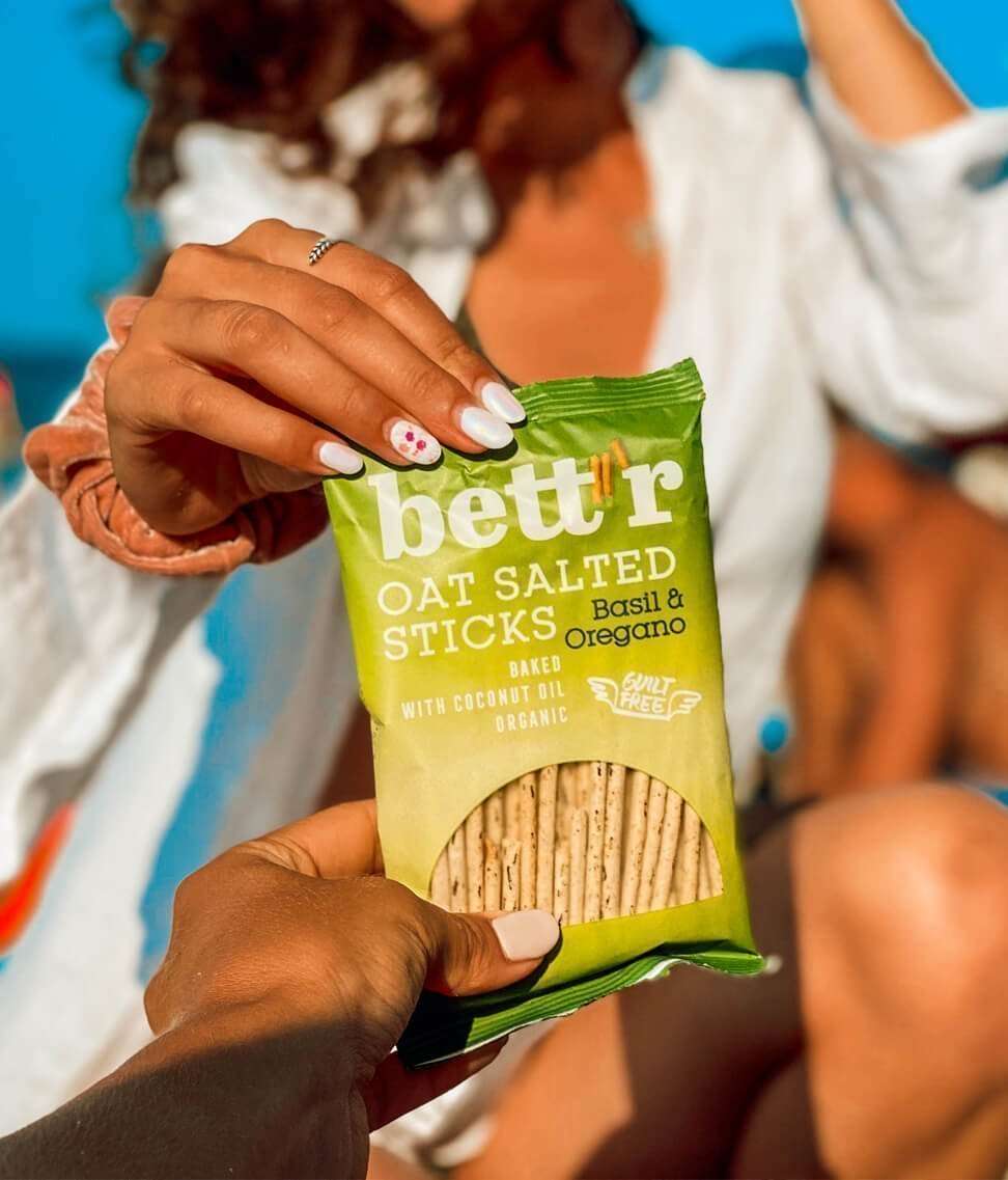 Saltede havrepinner Basilikum & Oregano 50g fra Lev Logisk