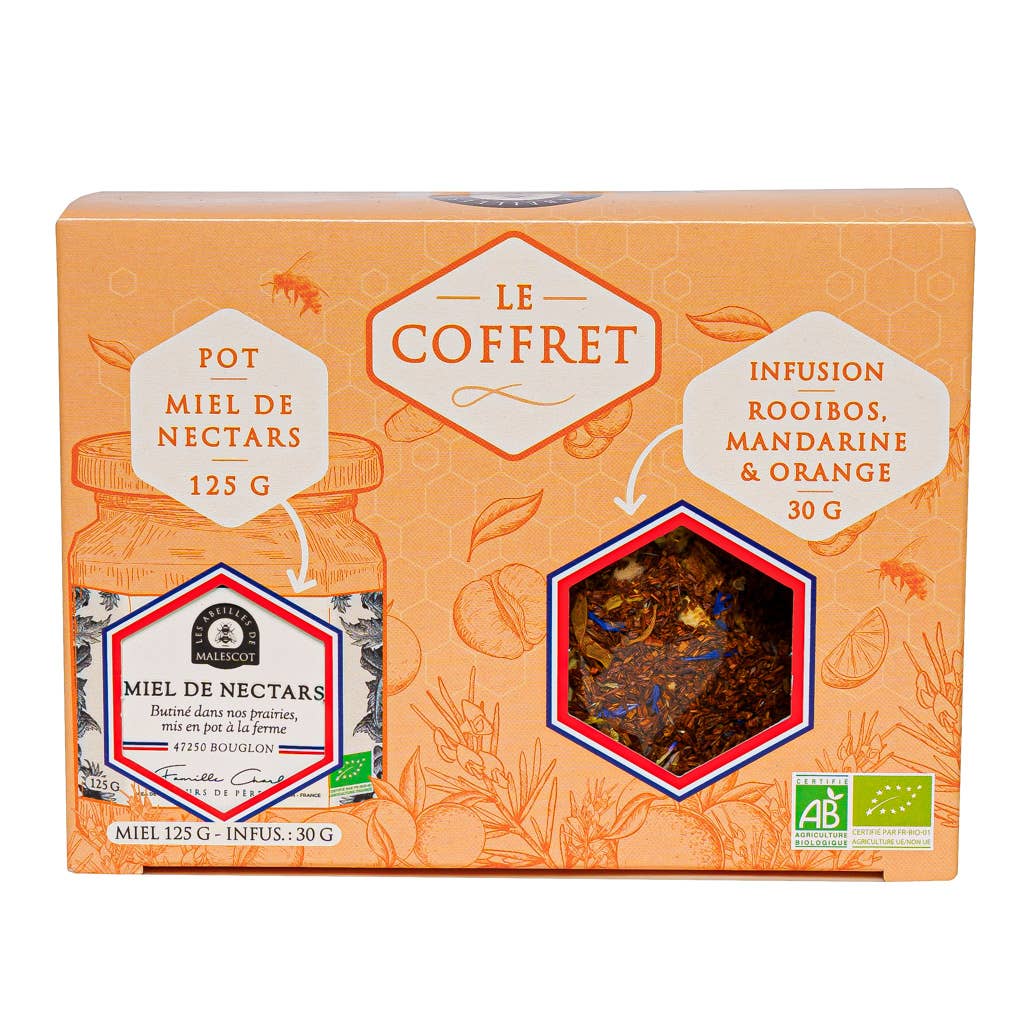 Sett med honning og Rooibos te m/ mandarin - Lev Logisk