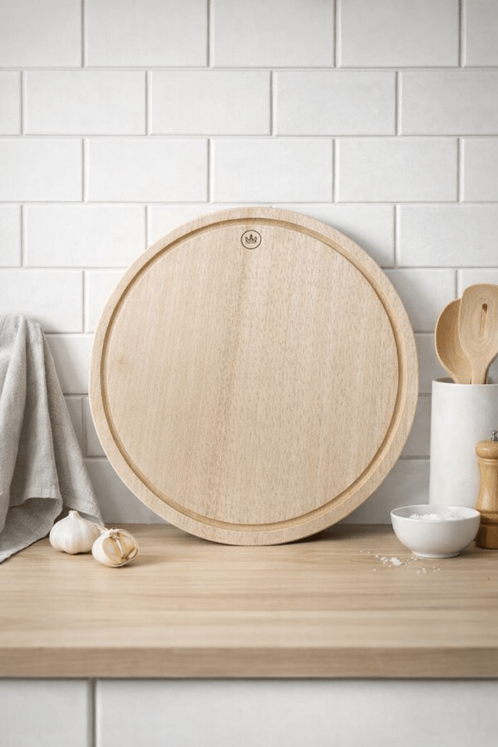 Skjærebrett - rundt - 30cm diameter fra Lev Logisk