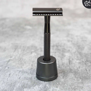 Barberhøvel inkl 20 barberblad - Sort aluminium-