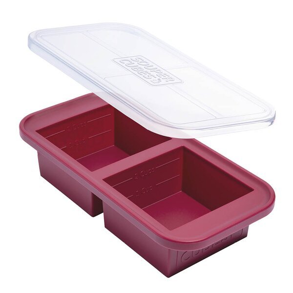 Souper cubes silikonform 2 x 500 ml Cranberry fra Lev Logisk