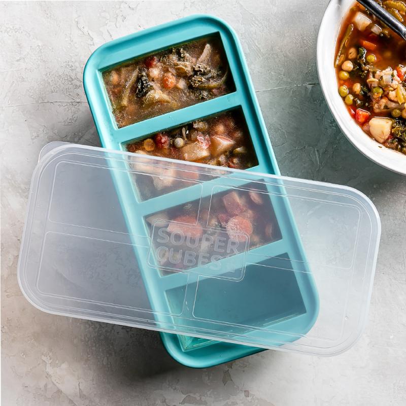 Souper cubes silikonform 4 x 250ml Blå fra Lev Logisk