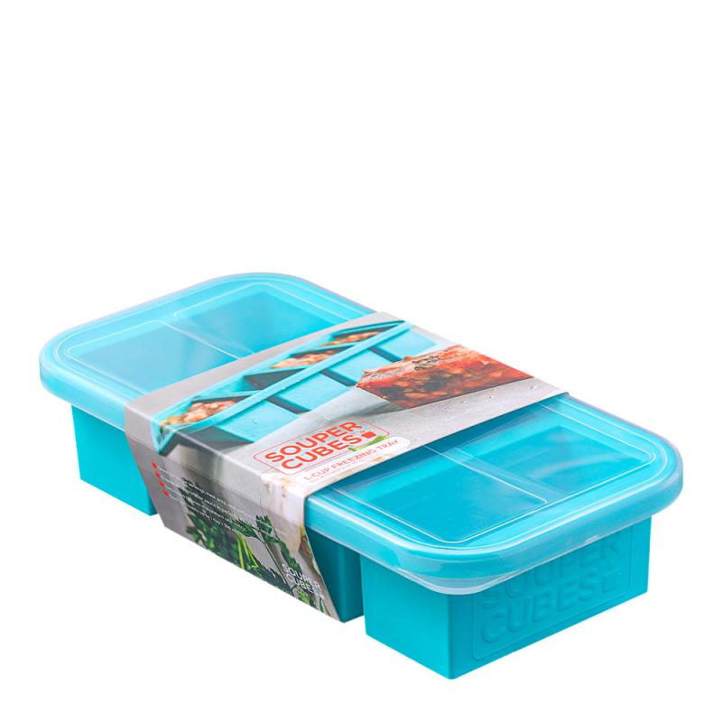 Souper cubes silikonform 4 x 250ml Blå fra Lev Logisk