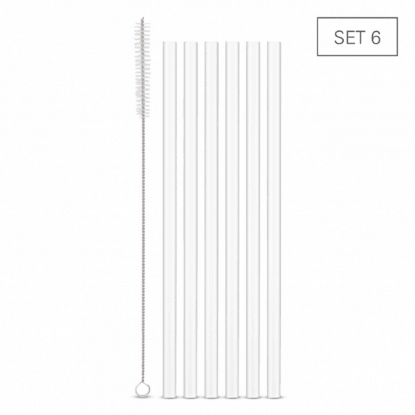 Sugerør i glass til SMOOTHIE 6pk m/børste fra Lev Logisk