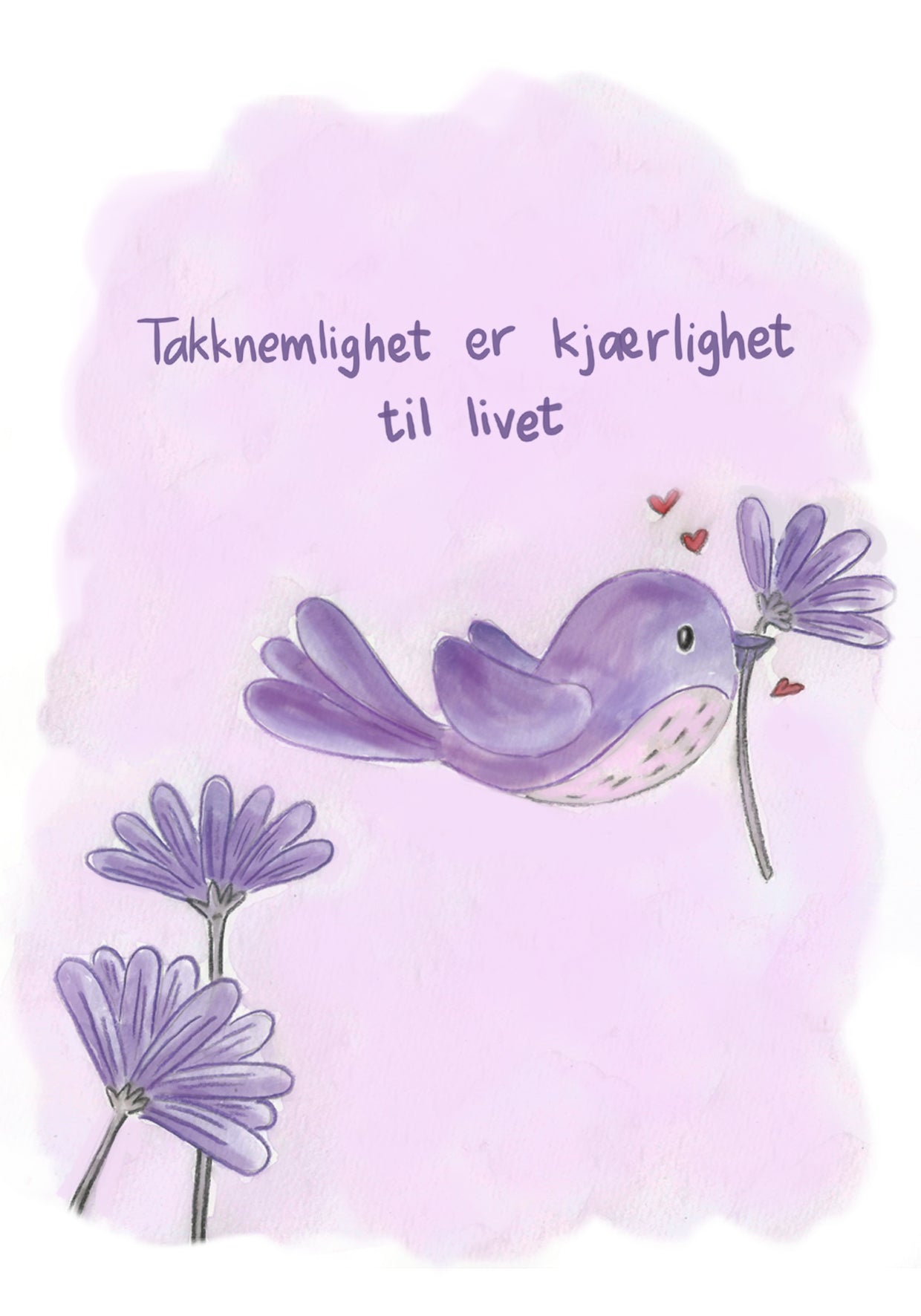 Hjertelys kort illustrert av Anne Cathrine Rosendahl -Velg motiv-