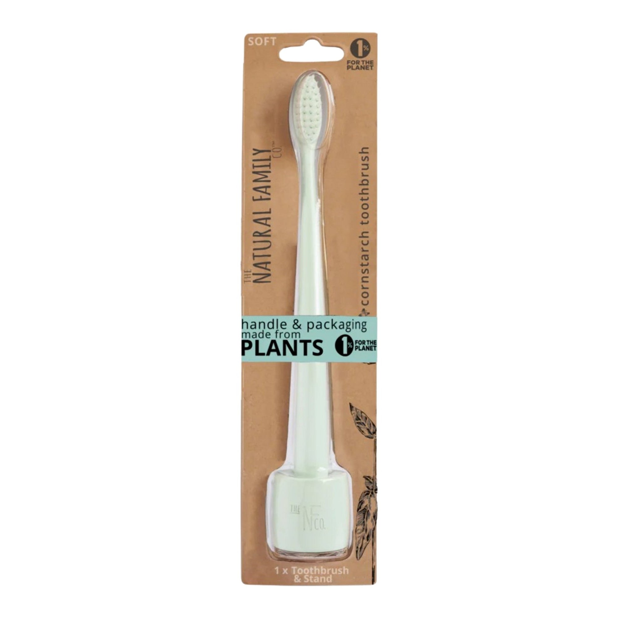 Tannbørste i stativ - hvit - komposterbar fra Lev Logisk