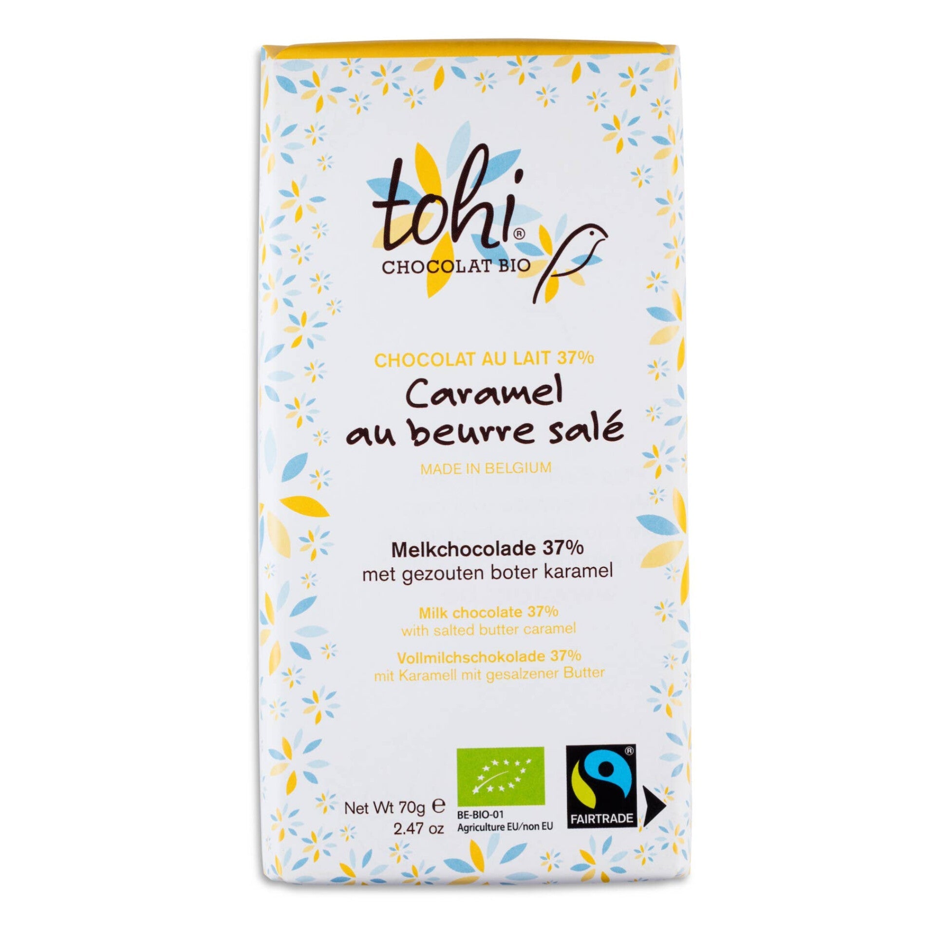 Tohi økologisk melkesjokolade 37% m/salt karamell - Lev Logisk