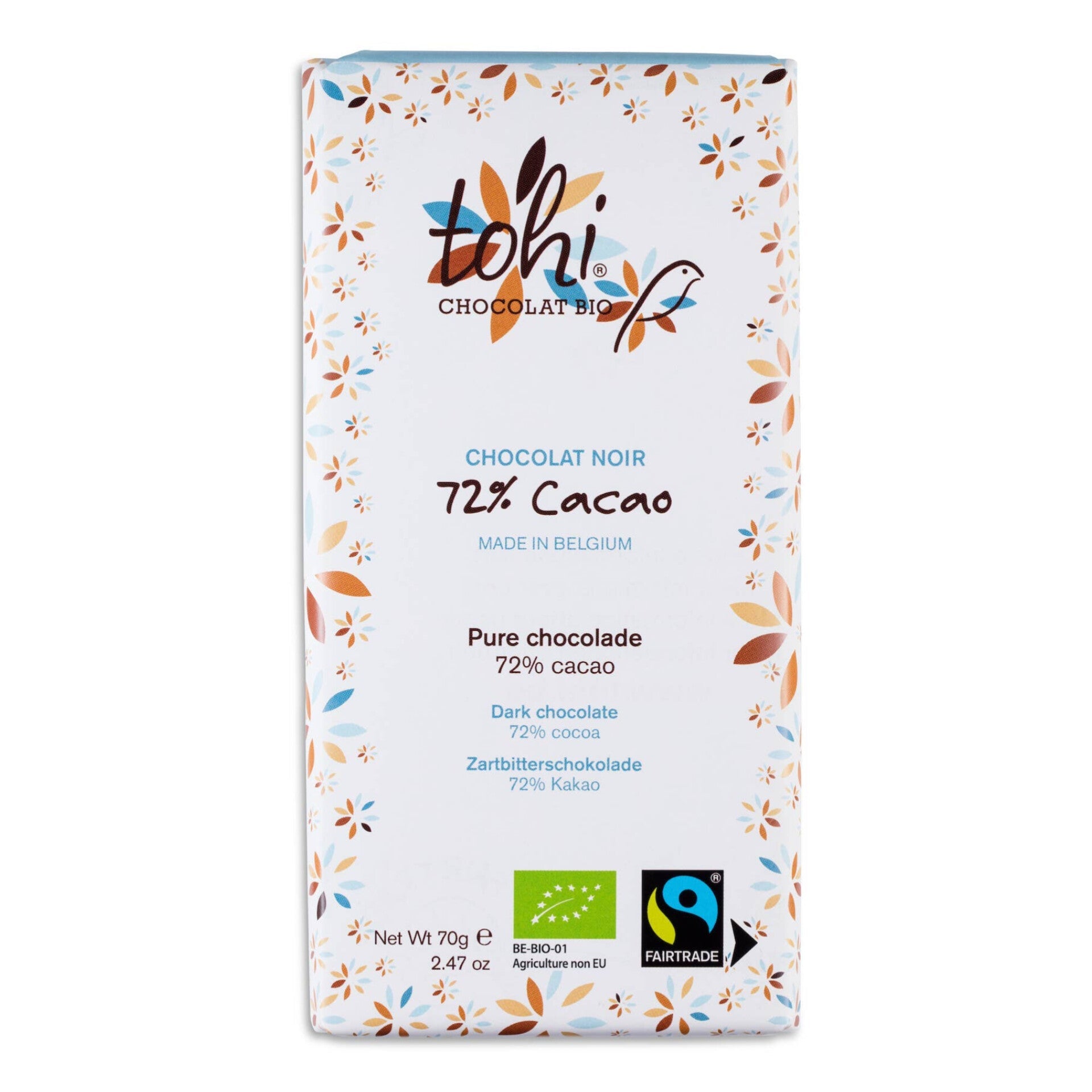 Tohi økologisk mørk sjokolade 72% - Lev Logisk