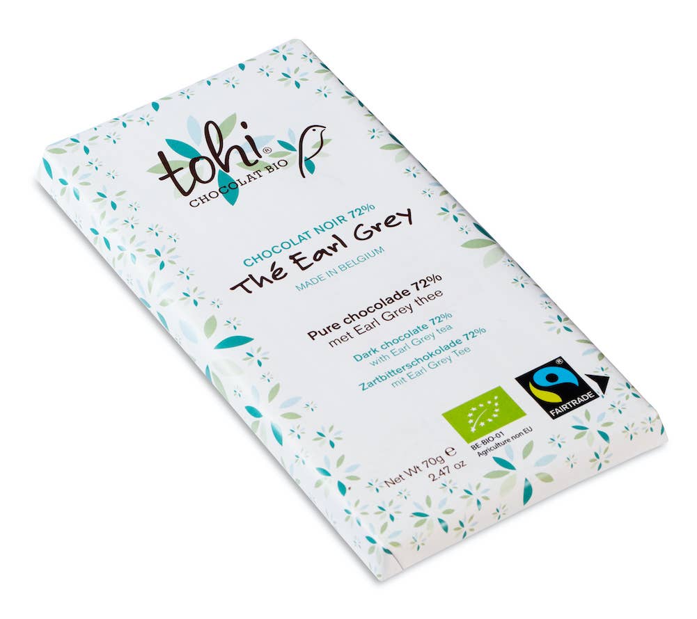 Tohi økologisk mørk sjokolade 72% Earl Grey - te - Lev Logisk