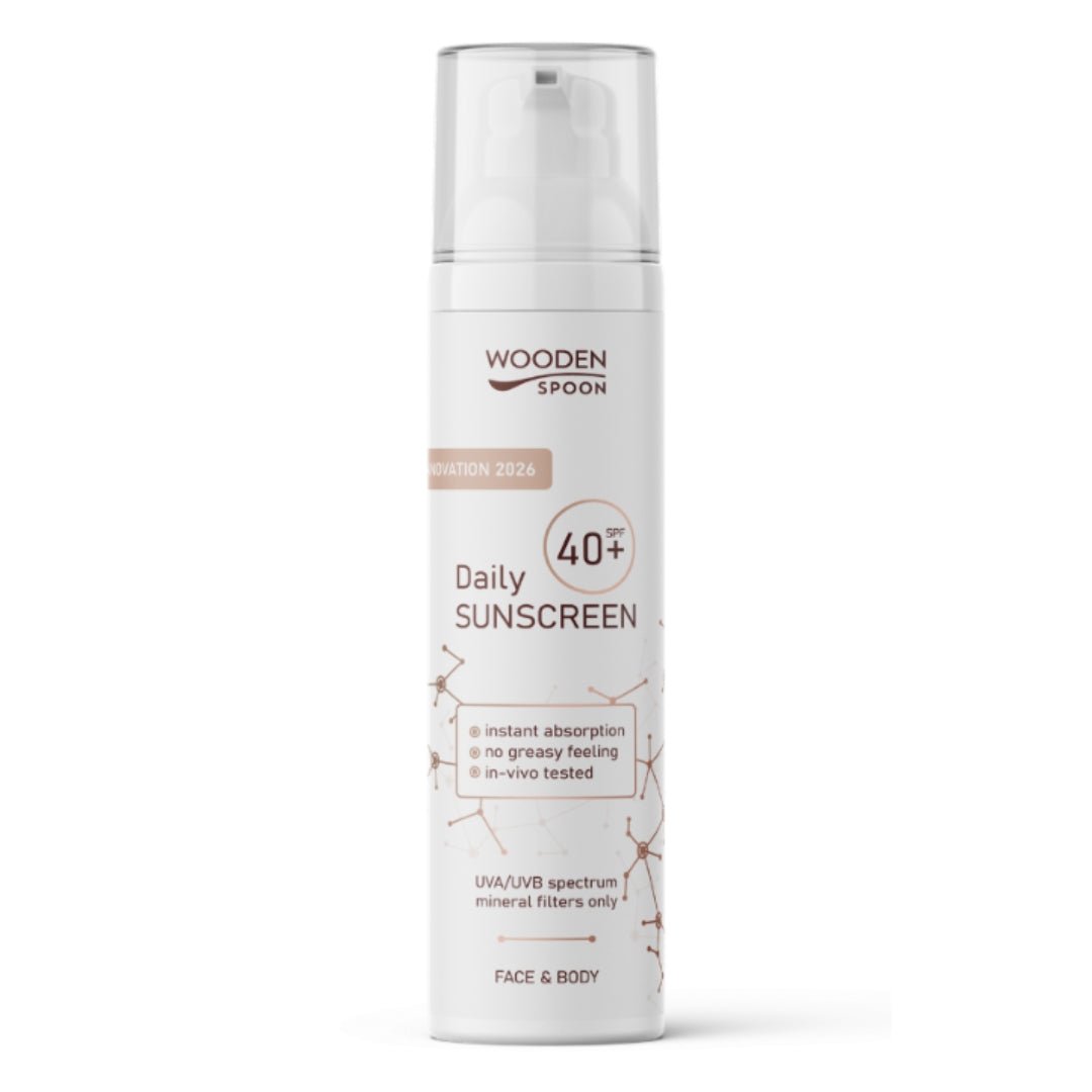 Wooden Spoon Daily Sunscreen Face and Body SPF 40 – 100ml fra Lev Logisk