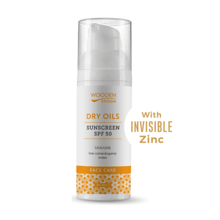 Wooden Spoon Solkrem SPF 50 Dry Oils 50ml - face - Lev Logisk