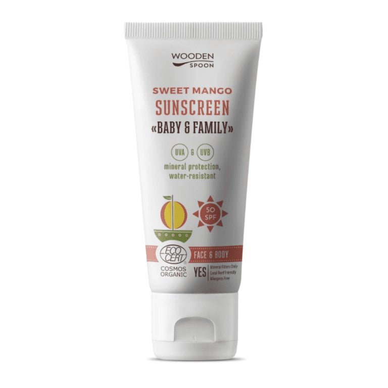 Wooden Spoon Solkrem SPF 50 SWEET MANGO fra Lev Logisk