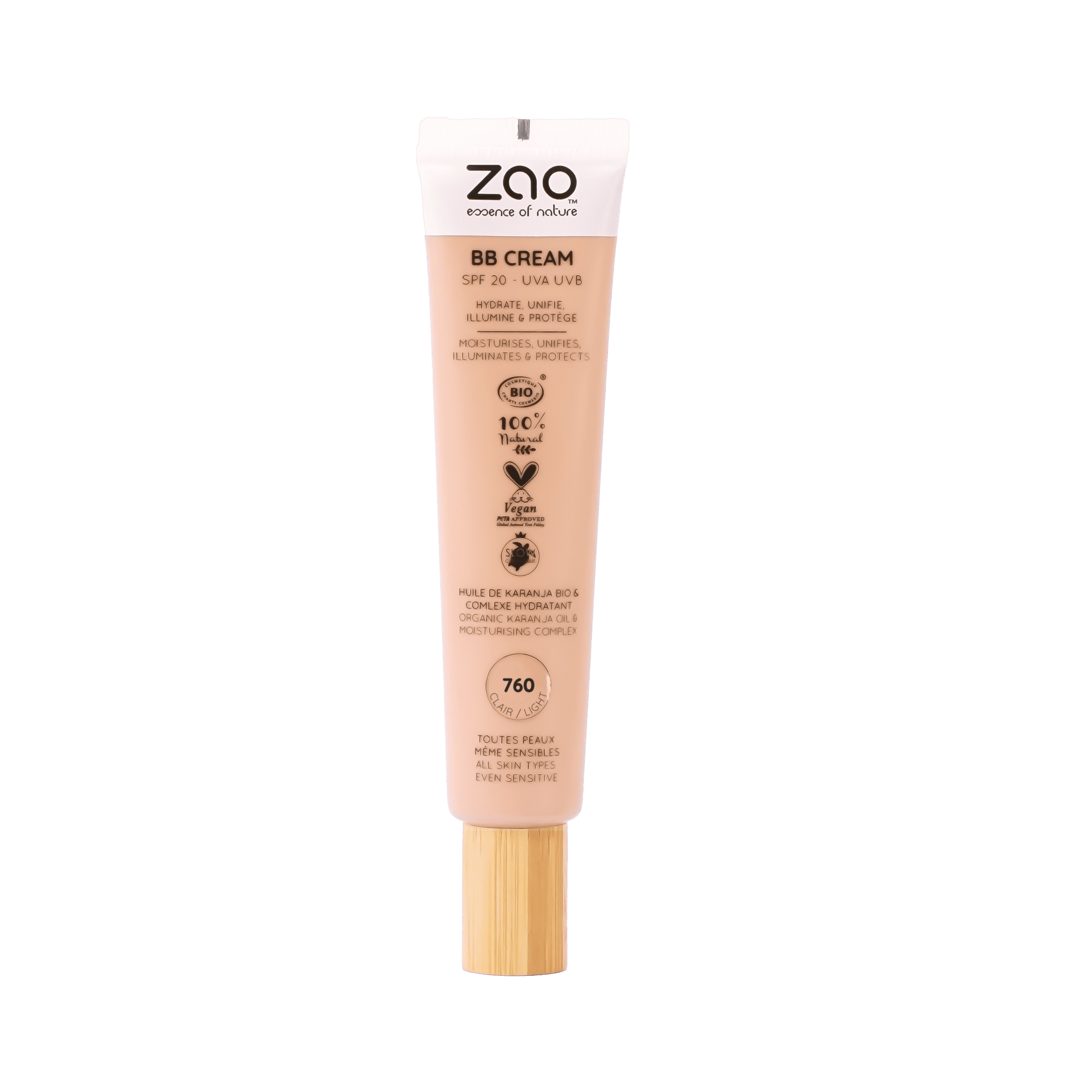 Zao BB cream - SPF 20 - Velg fargenyanse - fra Lev Logisk