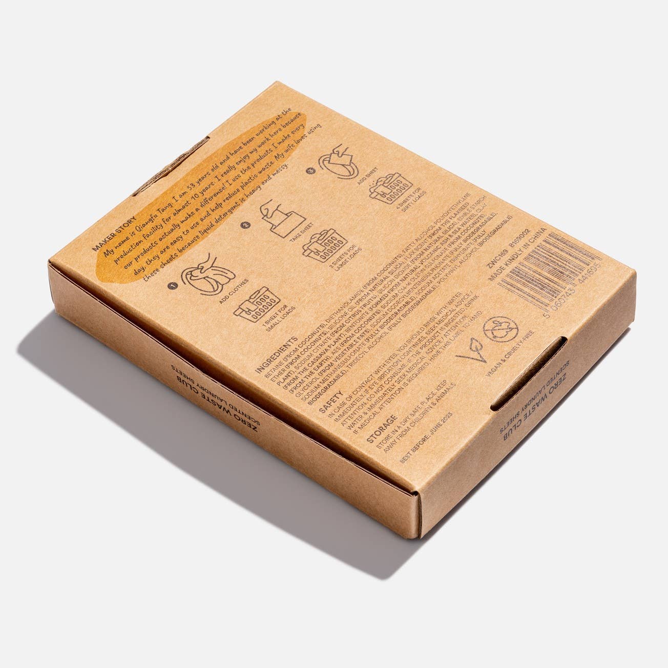 Zero Waste Club Vaskeark til klesvask - 64 ark (plastfrie) - Lev Logisk
