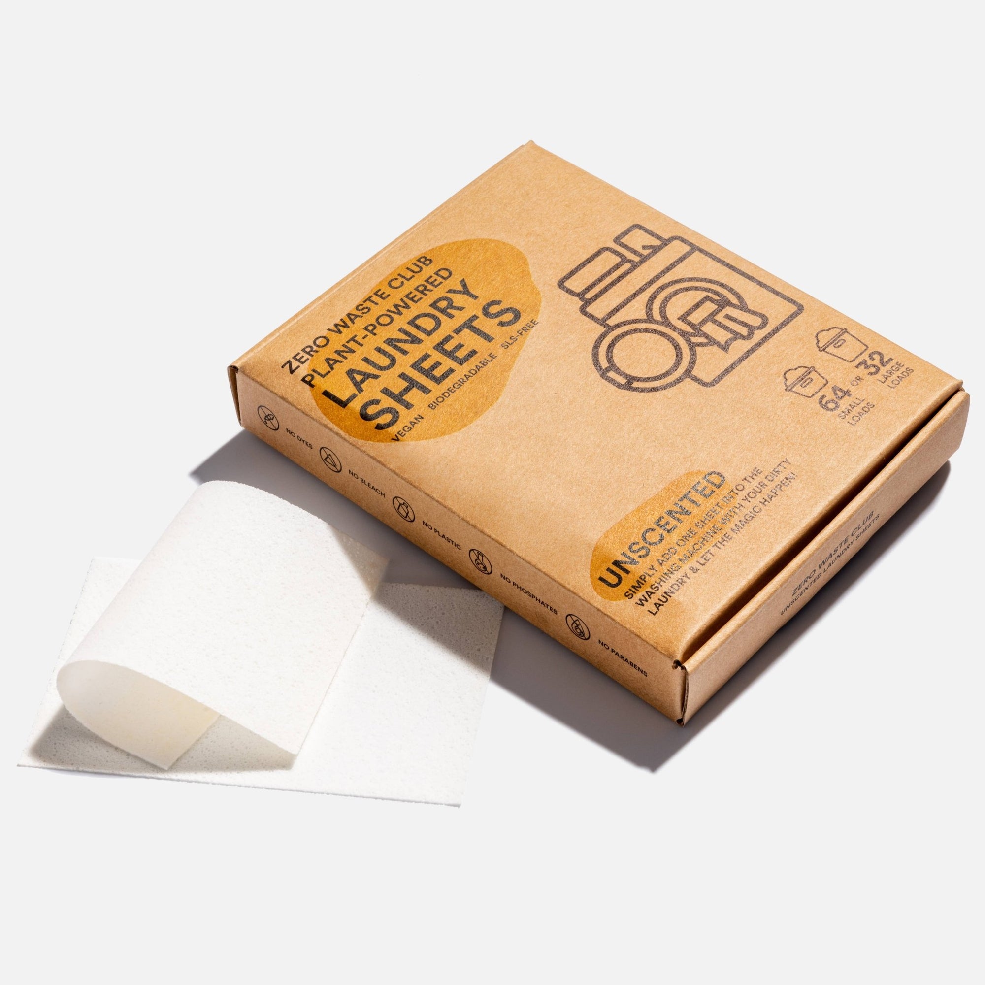 Zero Waste Club Vaskeark til klesvask - 64 ark (plastfrie) - Lev Logisk