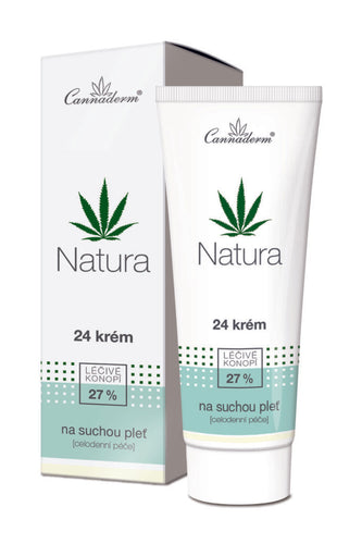 Cannaderm Natura 24-timers krem for tørr hud