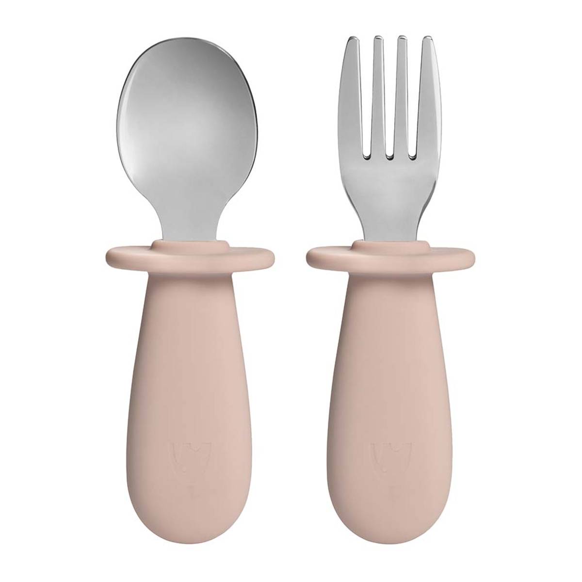 Bestikk 2 - pk silikon/stål - Pale pink - Lev Logisk