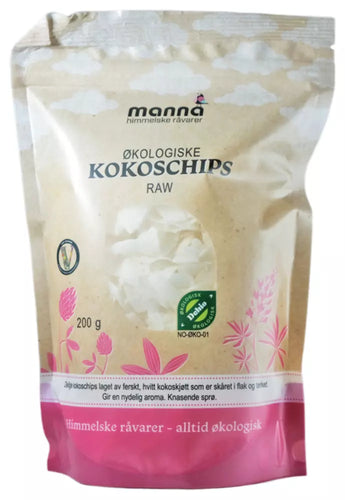 Økologiske, rå kokoschips 200 gram