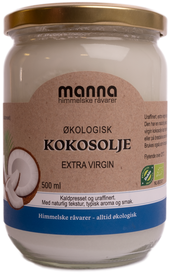 Manna økologisk extra virgin kokosolje -500 ml - Lev Logisk