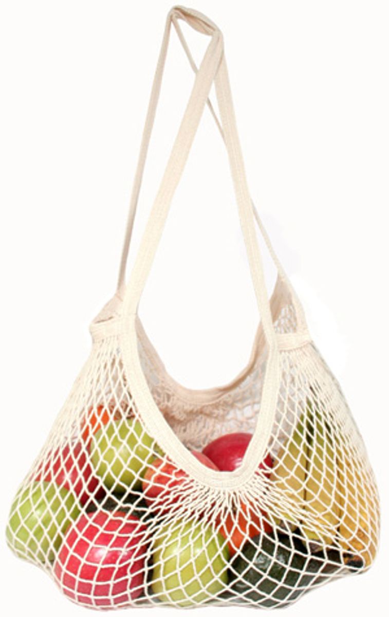 EcoBags nettingpose med lang hank - Beige- - Lev Logisk