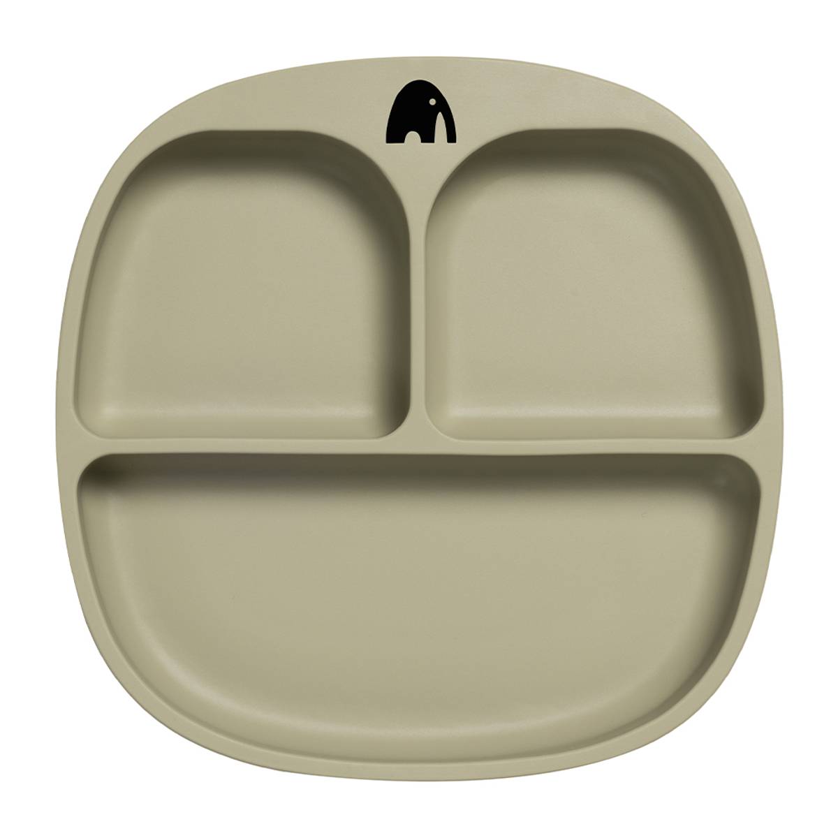 Tallerken med inndeling og sugekopp i silikon - Pistasj - Lev Logisk